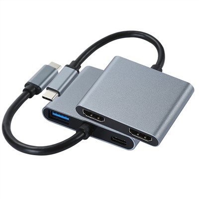USB C na Dual HDMI ženski adapter sa 1 USB3.0 portom i PD portom