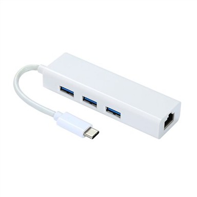 Bijela sastavljena školjka USB C HUB Ethernet adapterski kabel