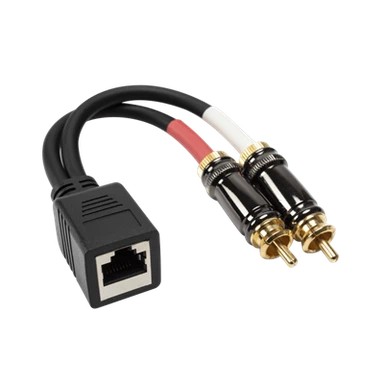 Dvostruki 3,5 mm stereo muški na RJ45 ženski audio kabel