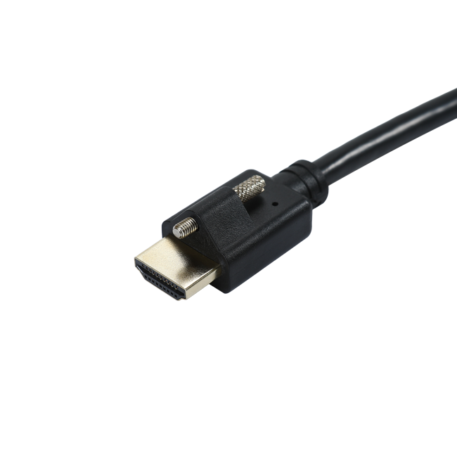 Customized HDMI To HDMI Adapter Cable With Screw Nut